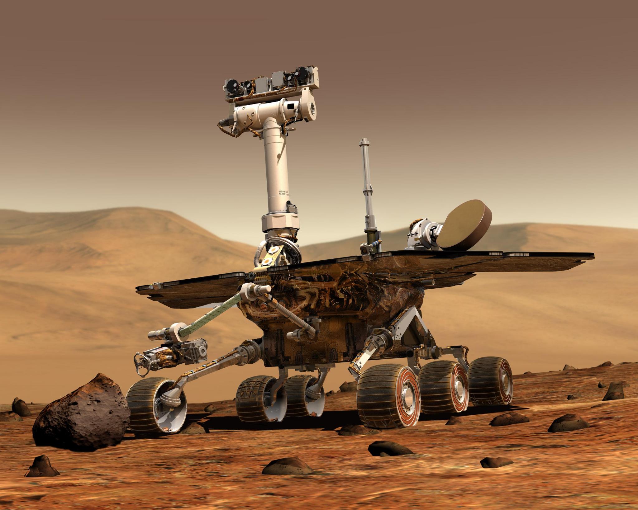 NASA Mars Exploration Rover — 6-wheeled rocker-bogie suspension